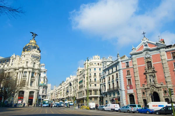 Gran Via in Madrid — Stockfoto