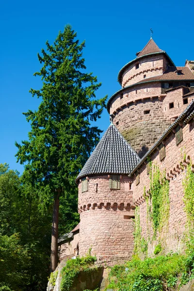 Haut-koenigsbourg vista sul castello — Foto Stock