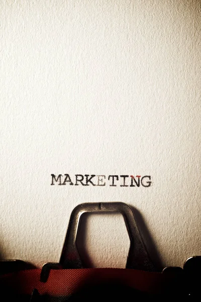 Parola Marketing Scritta Con Una Macchina Scrivere — Foto Stock