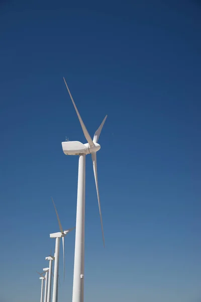 Turbinas Eólicas Para Produção Energia Elétrica Província Zaragoza Aragão Espanha — Fotografia de Stock