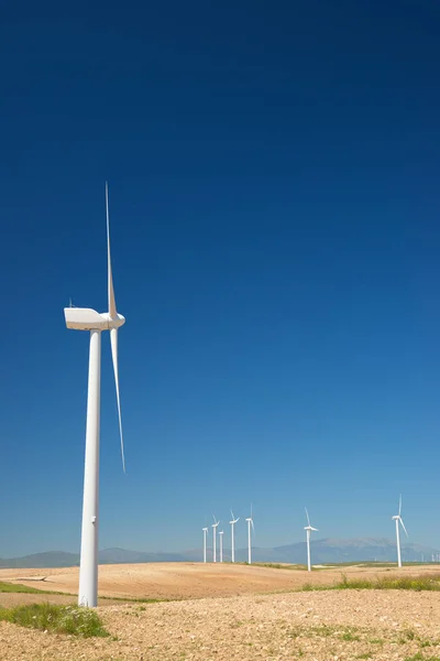 Turbinas Eólicas Para Producción Energía Eléctrica Provincia Zaragoza Aragón España —  Fotos de Stock