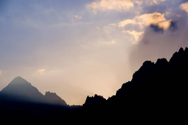 Chamonix Spiers Şafak Fransa Alpler — Stok fotoğraf