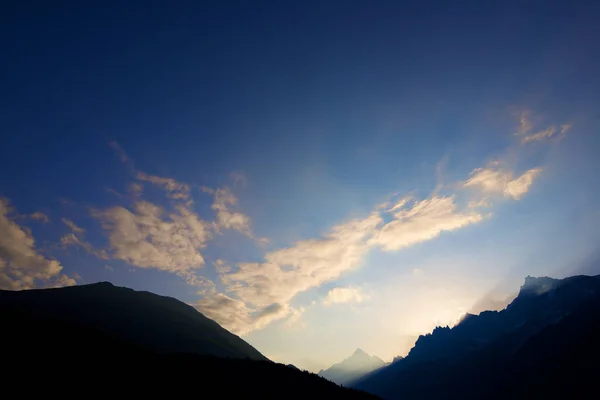 Chamonix Spiers Şafak Fransa Alpler — Stok fotoğraf