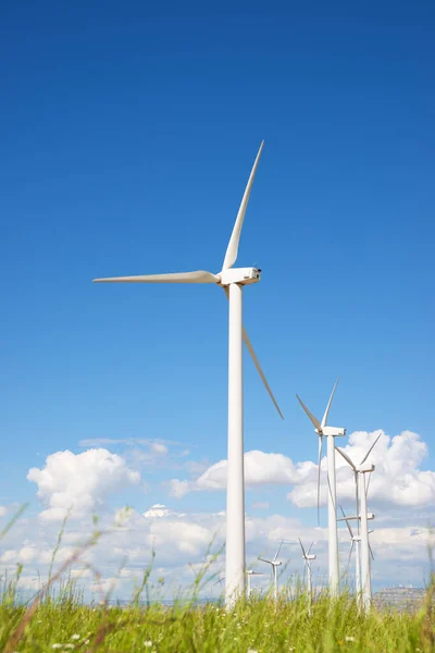 Molinos Viento Para Producción Energía Eléctrica Provincia Zaragoza Aragón España — Foto de Stock