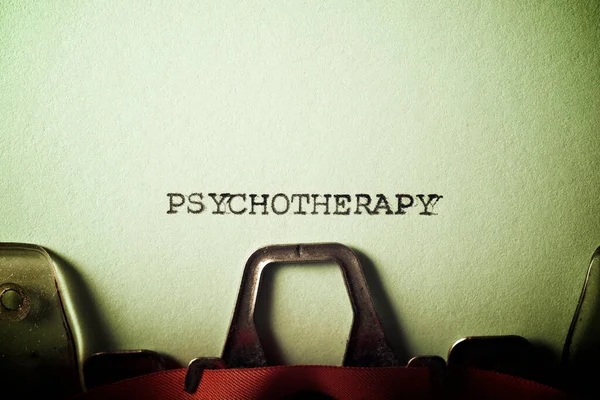 Слово Психотерапії Написане Друкарською Машинкою — стокове фото