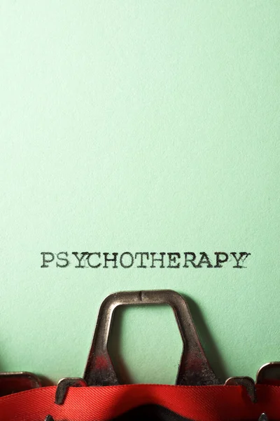 Psychoterapia Słowo Napisane Maszynie Pisania — Zdjęcie stockowe