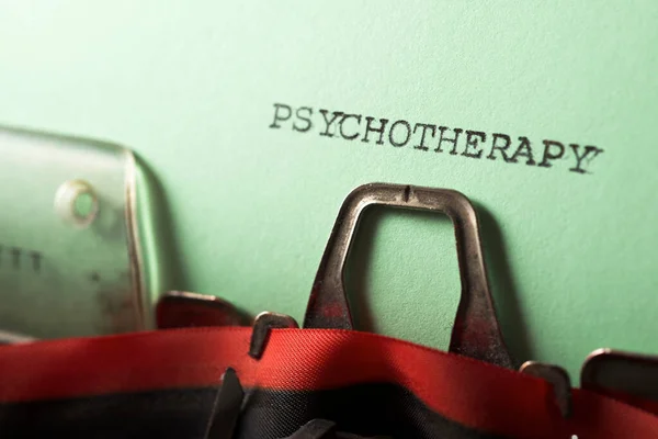 Psychotherapie Wort Mit Schreibmaschine Geschrieben — Stockfoto