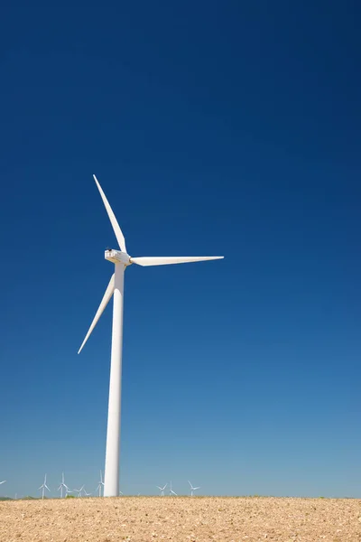 Wind Turbines Electric Power Production Zaragoza Province Aragon Spain — Stock Photo, Image