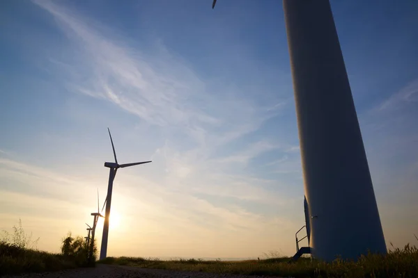 Větrné Turbíny Pro Výrobu Elektrické Energie Provincie Zaragoza Aragon Španělsku — Stock fotografie