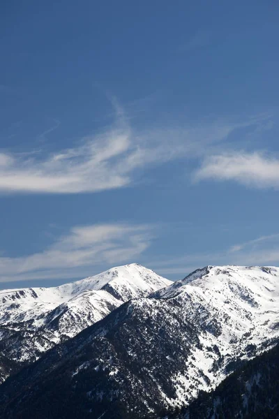 Зимний Пейзаж Пиренеях Андорра — стоковое фото