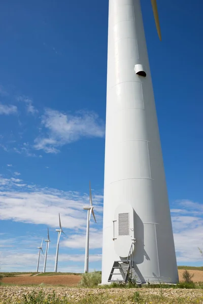 Molinos Viento Para Producción Energía Eléctrica Provincia Zaragoza Aragón España — Foto de Stock