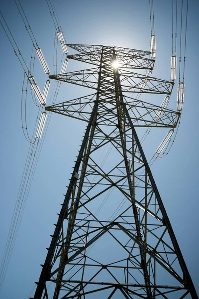 萨拉戈萨省的电力线路 西班牙阿拉贡 — 图库照片