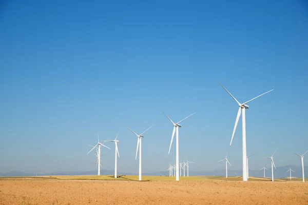 Wind Turbines Electric Power Production Zaragoza Province Aragon Spain — Stock Photo, Image