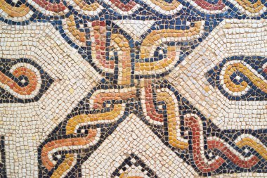 Madrid, İspanya - 15 Haziran 2014: Roma Mozaik Detayları Ulusal Arkeoloji Müzesi.