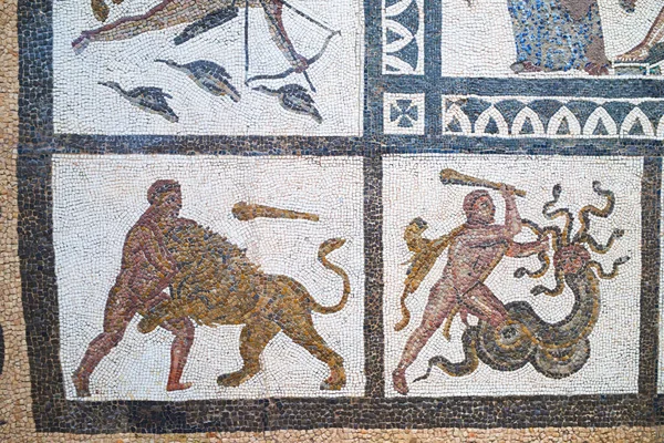 西班牙马德里 2014年6月15日 国家考古博物馆的罗马马赛克细节 — 图库照片