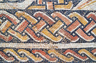 Madrid, İspanya - 15 Haziran 2014: Roma Mozaik Detayları Ulusal Arkeoloji Müzesi.