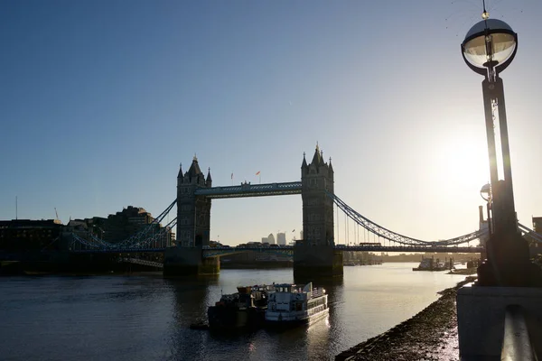 Londres Reino Unido Março 2019 Barcos Pela Manhã Torno Tower — Fotografia de Stock