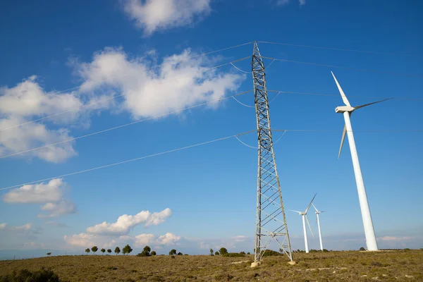 Wind Turbines Electric Power Production Huesca Province Aragon Spain — Stock Photo, Image
