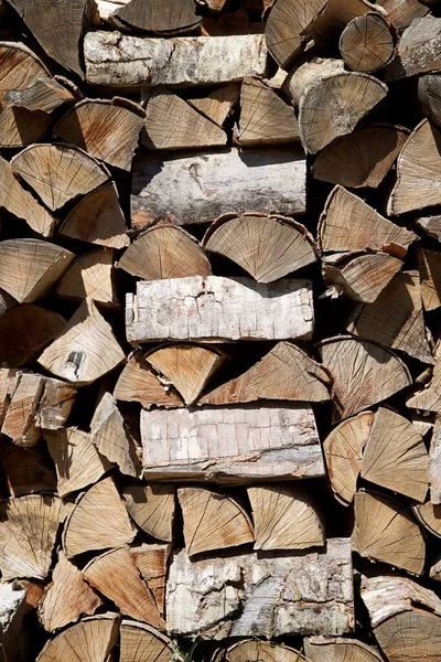 Background Created Stacked Firewood — Stock Photo, Image