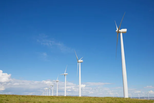 Molinos Viento Para Producción Energía Eléctrica Provincia Zaragoza Aragón España —  Fotos de Stock