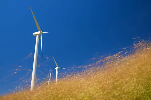 Větrné Turbíny Pro Výrobu Elektrické Energie Provincie Zaragoza Aragon Španělsku — Stock fotografie