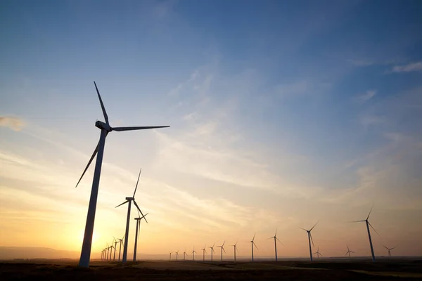 Turbinas Eólicas Para Produção Energia Elétrica Província Zaragoza Aragão Espanha — Fotografia de Stock