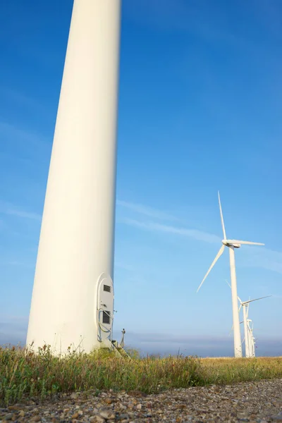 Větrné Turbíny Pro Výrobu Elektrické Energie Provincie Zaragoza Aragon Španělsku — Stock fotografie