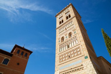 Teruel şehrinde San Martin Mudejar Kulesi, İspanya 'da Aragon.
