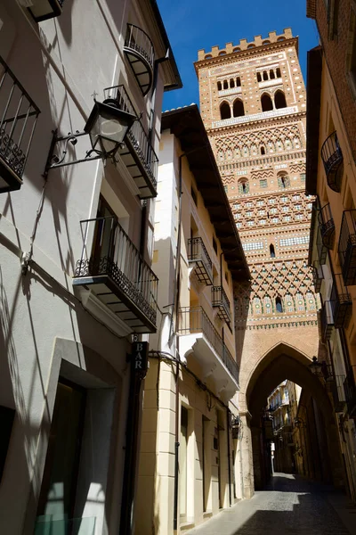 Mudejar Torn San Salvador Teruel Stad Aragonien Spanien — Stockfoto