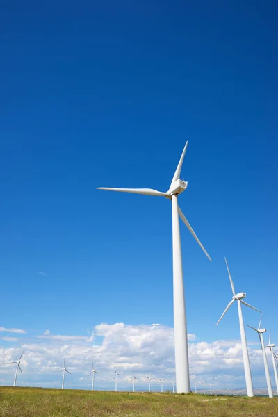 Molinos Viento Para Producción Energía Eléctrica Provincia Zaragoza Aragón España —  Fotos de Stock