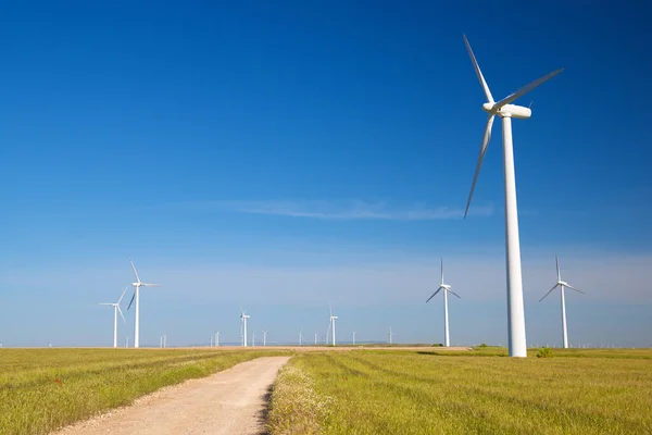 Turbinas Eólicas Para Producción Energía Eléctrica Provincia Zaragoza Aragón España — Foto de Stock