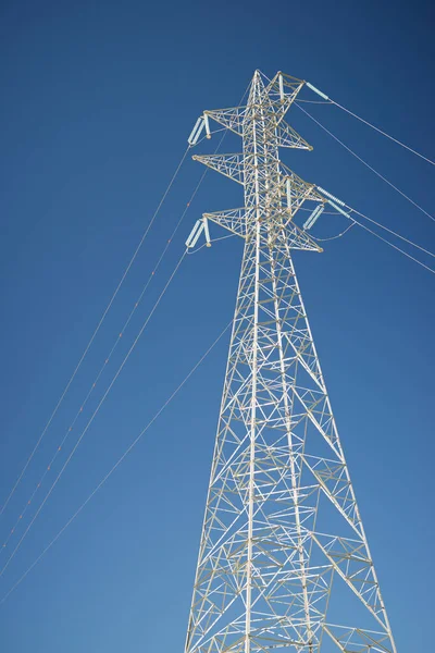 Línea Eléctrica Zaragoza Provincia Aragón España — Foto de Stock