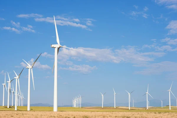 Windturbines Voor Elektrische Productie Provincie Zaragoza Aragon Spanje — Stockfoto