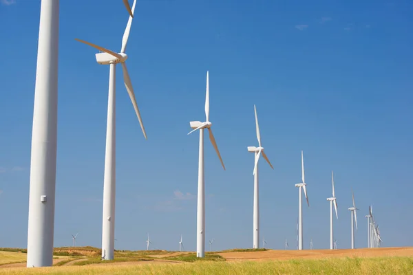 Turbinas Eólicas Para Producción Energía Eléctrica Provincia Zaragoza Aragón España —  Fotos de Stock