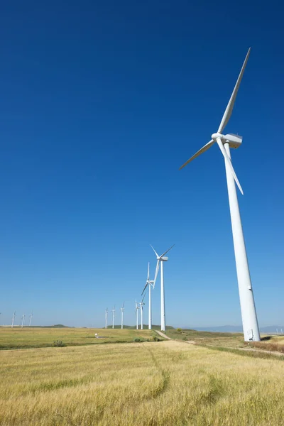 Molinos Viento Para Producción Energía Eléctrica Provincia Zaragoza Aragón España —  Fotos de Stock