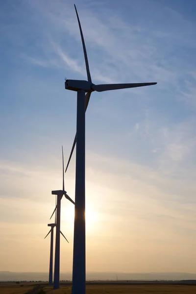 Větrné Turbíny Pro Výrobu Elektrické Energie Provincie Zaragoza Aragon Španělsku — Stock fotografie