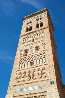Teruel şehrinde San Martin Mudejar Kulesi, İspanya 'da Aragon.