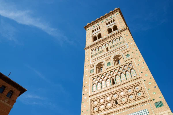 Mudejar tower of San Martin in Teruel city, Aragon in Spain.