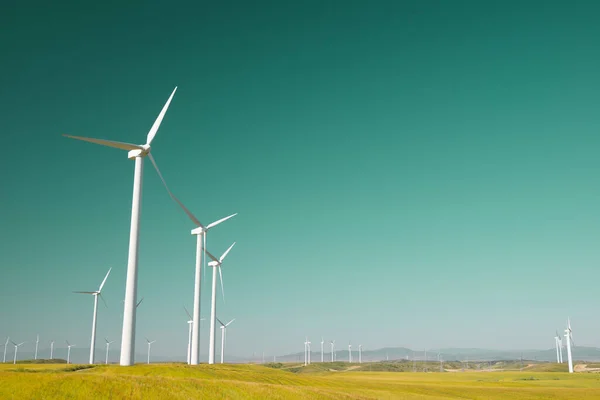 Wind Turbines Electric Power Production Zaragoza Province Aragon Spain — Stock Photo, Image