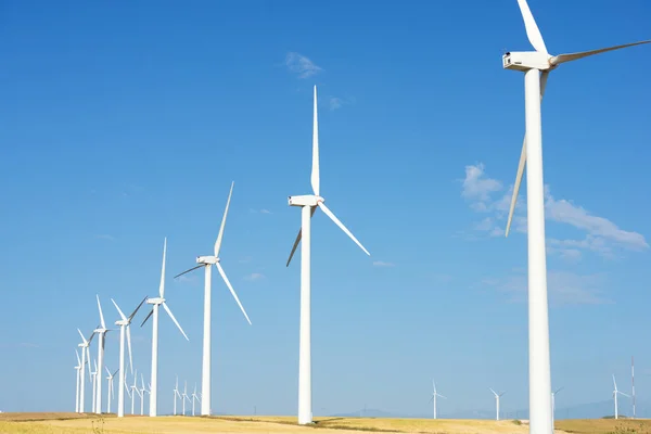 Větrné Turbíny Pro Výrobu Elektrické Energie Provincie Zaragoza Aragon Španělsku — Stock fotografie