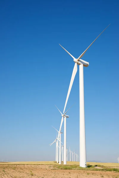 Turbinas Eólicas Para Produção Energia Elétrica Província Zaragoza Aragão Espanha — Fotografia de Stock