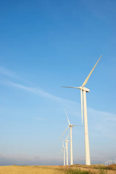 Turbinas Eólicas Para Produção Energia Elétrica Província Zaragoza Aragão Espanha — Fotografia de Stock