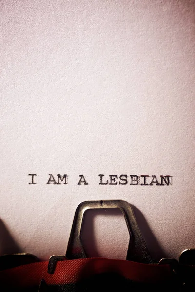 I am a lesbian text written on a paper.