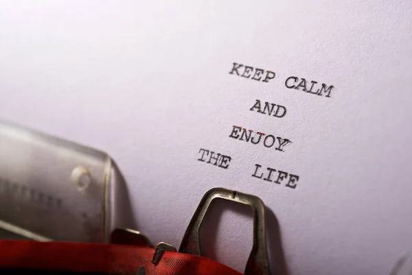 Keep Calm Enjoy Life Text Written Paper — Stock Photo, Image