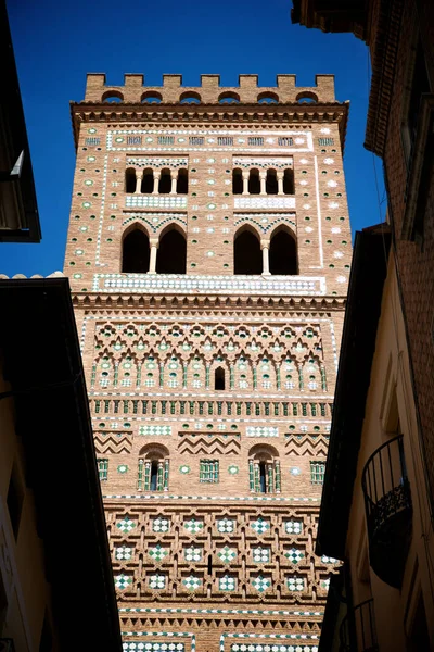 Mudejar Tower San Salvador Teruel City Aragon Spain — Stock Photo, Image