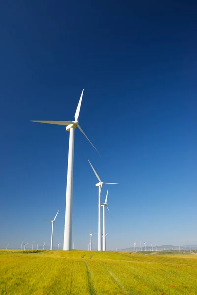 Větrné Turbíny Pro Výrobu Elektrické Energie Provincie Zaragoza Aragon Španělsku — Stock fotografie