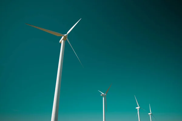 Větrné Turbíny Pro Výrobu Elektrické Energie Provincie Zaragoza Aragon Španělsku — Stock fotografie