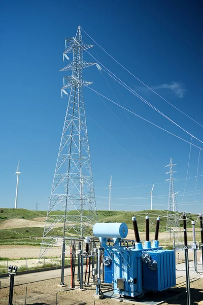 Vista Subestación Eléctrica Zaragoza Aragón España —  Fotos de Stock