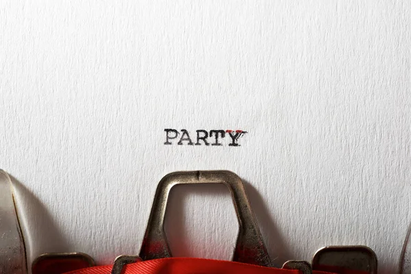 Party Word Written Typewriter — Stock Photo, Image