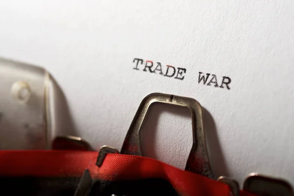 Trade War Text Written Typewriter — Stock Photo, Image